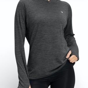Women's Performance Hoodie Heathered Gray UPF 50+ Outdoor Gorpcore Athleisure  E